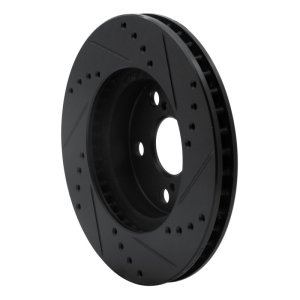 Toyota Celica Brake Rotor (1) - Front Left - R1 Concepts - Drilled & Slotted - Black - `94-`00